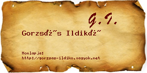 Gorzsás Ildikó névjegykártya