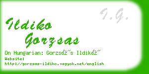 ildiko gorzsas business card